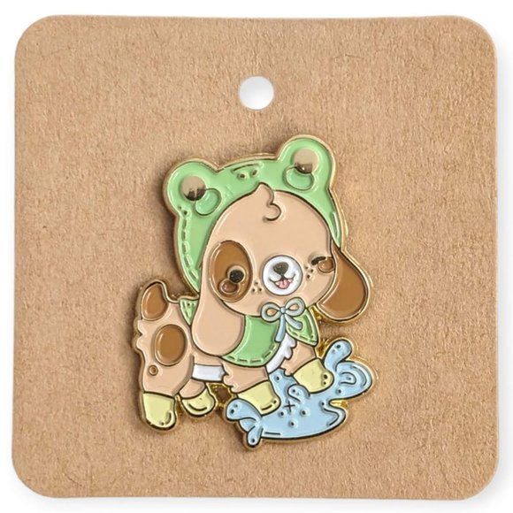 Spring Animals Bright Bat Pin: Puppy Puddle - Picture 4 of 4